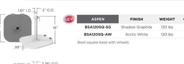 120lb Caster / Aspen Bases