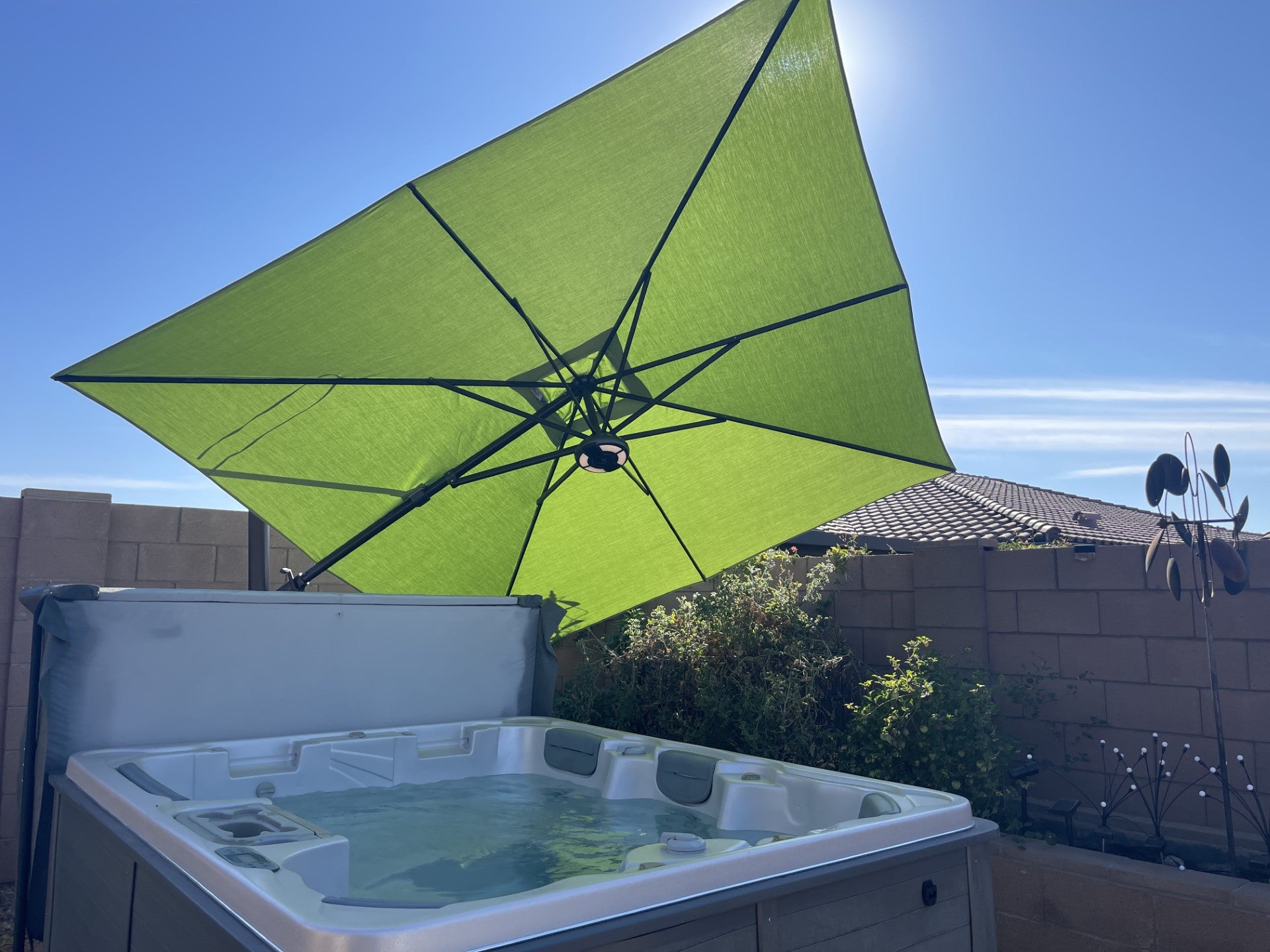 cantilever patio umbrella small 10' Square AG25TSQ Cantilever Umbrella – Stay Put Umbrellas