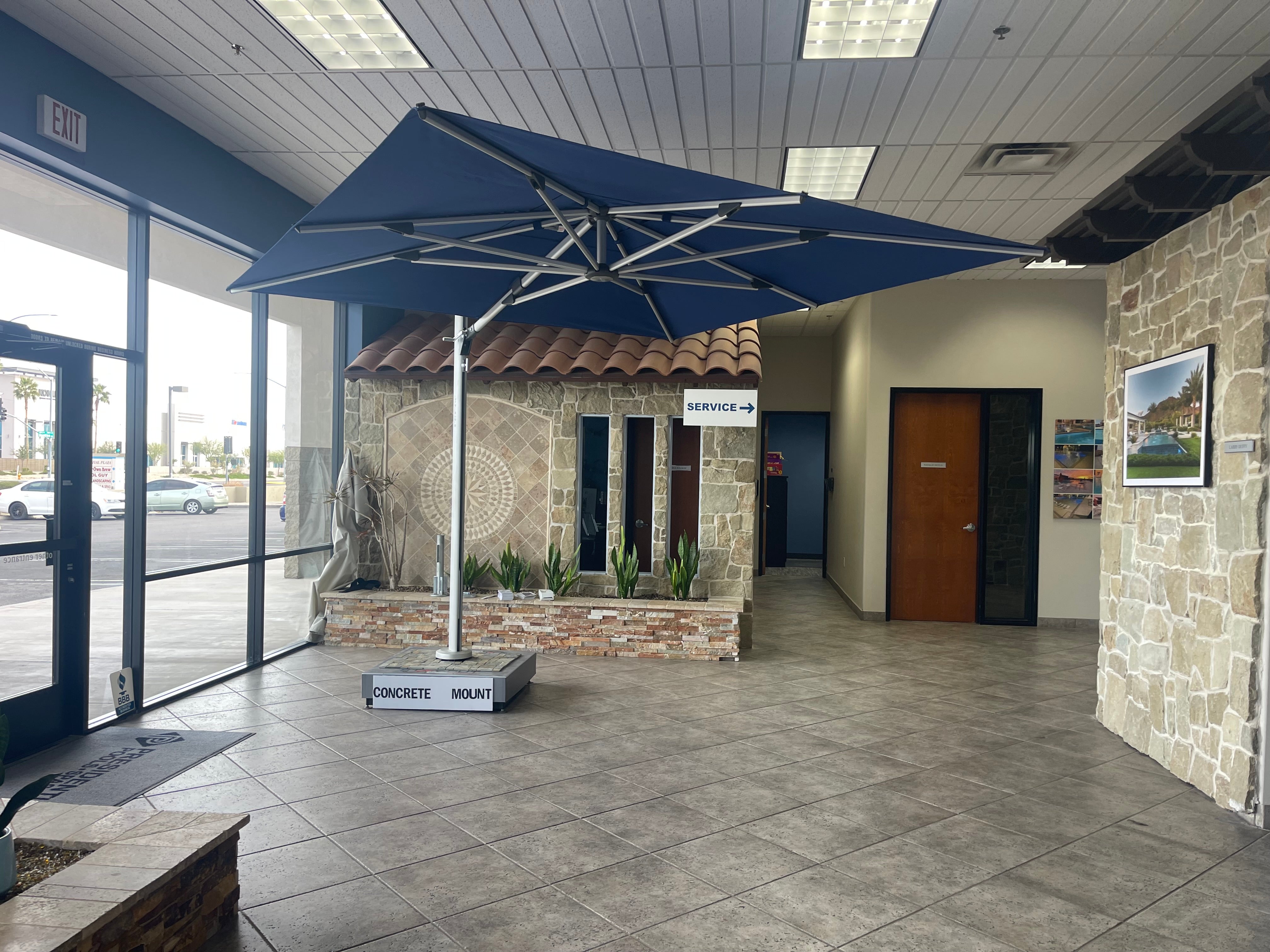 concrete mount patio umbrella SOLARIS 30S Cantilever Umbrella – Stay Put Umbrellas