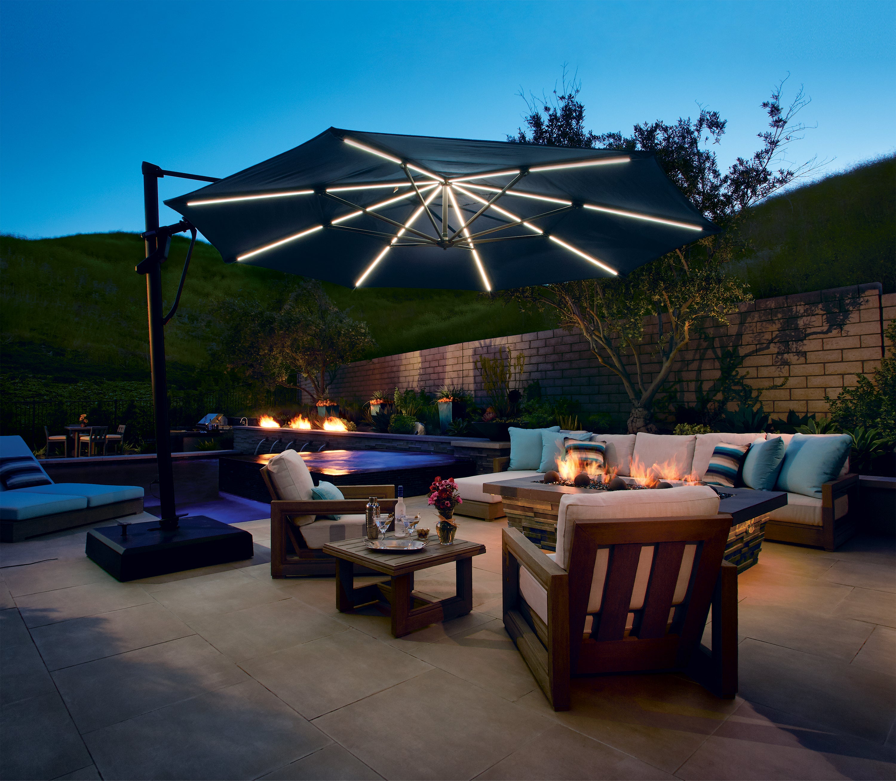 living accents s0um386pal octagon patio umbrella AKZP 13' Octagon Starlux – Stay Put Umbrellas