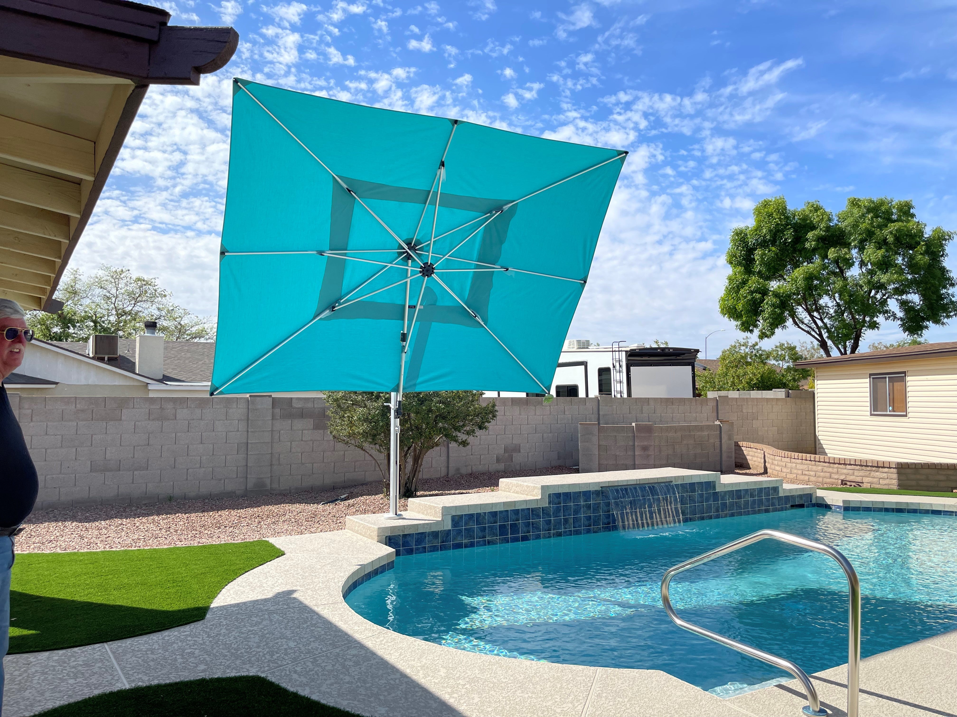 harley davidson patio umbrella Polaris 340RT 10' x 13' Cantilever Umbrella – Stay Put Umbrellas