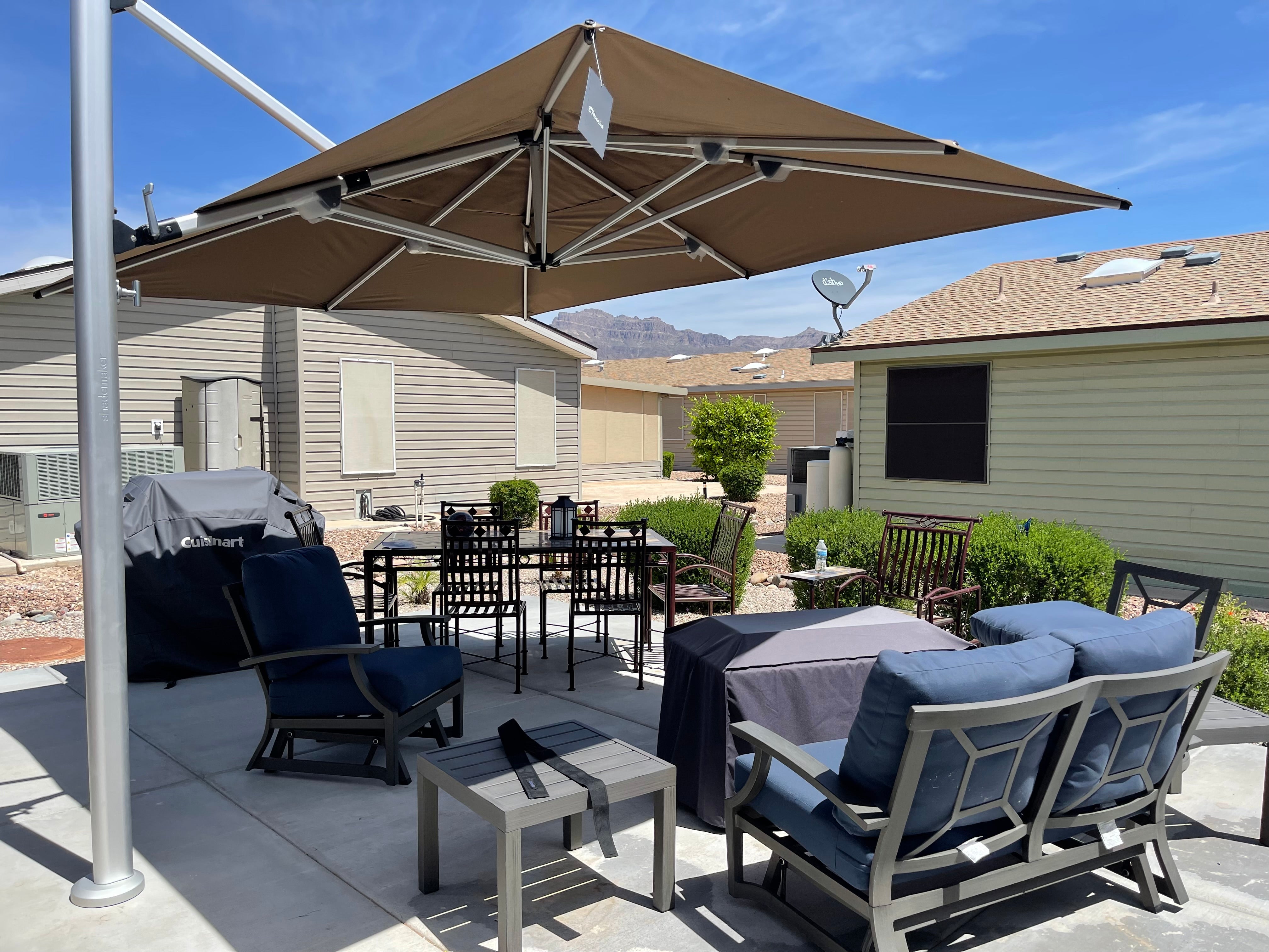 harley davidson patio umbrella Polaris 340RT 10' x 13' Cantilever Umbrella – Stay Put Umbrellas