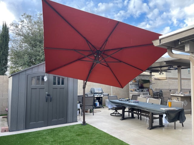 10' Square AG25TSQ Cantilever Umbrella – Stay Put Umbrellas